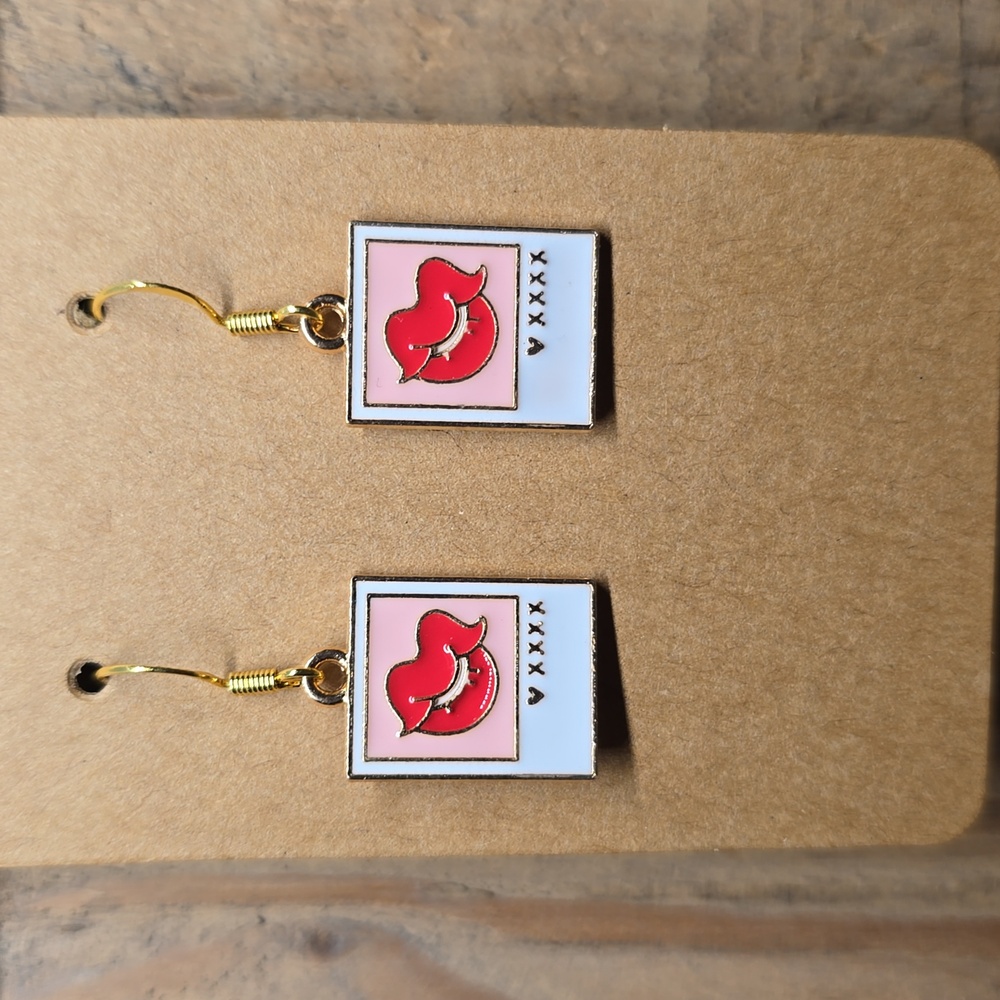Valentine's Day Red Lips Earrings